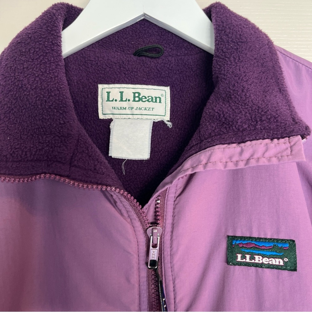 Vintage L.L. Bean Lavender Warm Up Jacket Full Zip Fleece Lined Pockets Warm - Picture 2 of 16